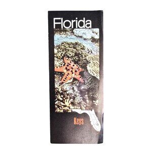 Florida Keys Travel Brochure 1980s Vintage Map & Guide